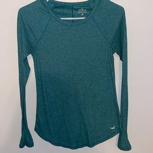 Teal Long sleeve T-shirt, Hollister, Size Small